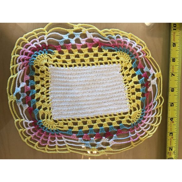 LOT of 6 VTG  Handmade crochet doilies. - Picture 2 of 16